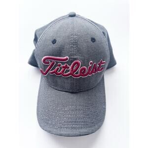 NWT Men's Gray and Red Houndstooth Titleist Golf Adjustable Hat